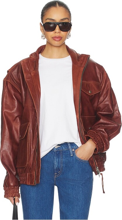 Found Leather Bomber Jacket