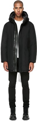 Mackage Deon Knee Length Coat With Fur And Sheepskin In Black