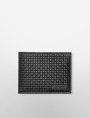 Calvin Klein Mens Basketweave Passcase Wallet
