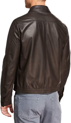 Ermenegildo Zegna Men's Ultra Light Leather Shirt Jacket