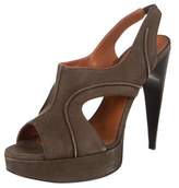 Thumbnail for your product : Lanvin Suede Peep-Toe Slingbacks