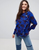 Thumbnail for your product : Only Floral High Neck Blouse With Ruffles