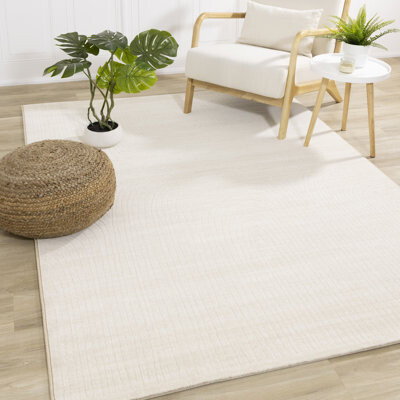 Latitude Run Logun Beige Tonal/Solid Polypropylene Stain Resistant Living Room Carpet