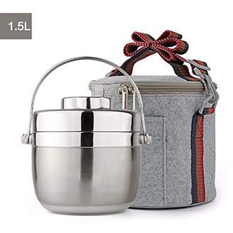 Lunch Box Luckyfree Luckyfree Lunch Box Stainless Steel Students Adult Picnic Bento Boxes Hand Held 2 Layer