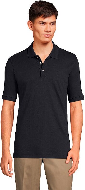Men's Lands' End Short Sleeve Interlock Polo Shirt