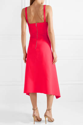 Dion Lee Asymmetric Stretch Wool-blend Midi Dress - Bright pink
