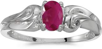 Direct-Jewelry 14k White Gold Oval Ruby Ring (Size 9)