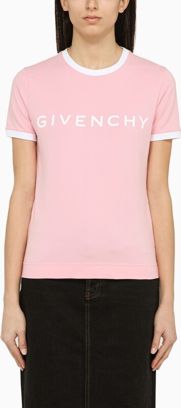 Pink Givenchy Tee Womens Givenchy Pink/white Crew-neck T-shirt