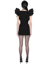 Thumbnail for your product : Saint Laurent Ruffle Double Wool Sable Dress