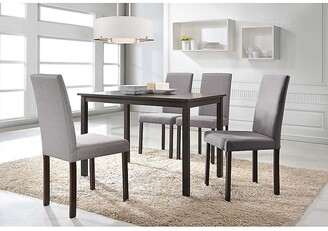 Baxton Studio Andrew 5-Piece Rectangle Dining Table Set In Dark Brown/grey