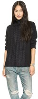 Thumbnail for your product : Bop Basics High Low Cable Knit Turtleneck Sweater