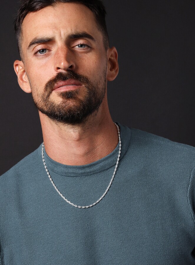 Etsy 925 Sterling Silver Mini Anchor Chain Necklace For Men - Minimalist Elegant Jewelry Gifts Men Dads Boyfriend Son Bff