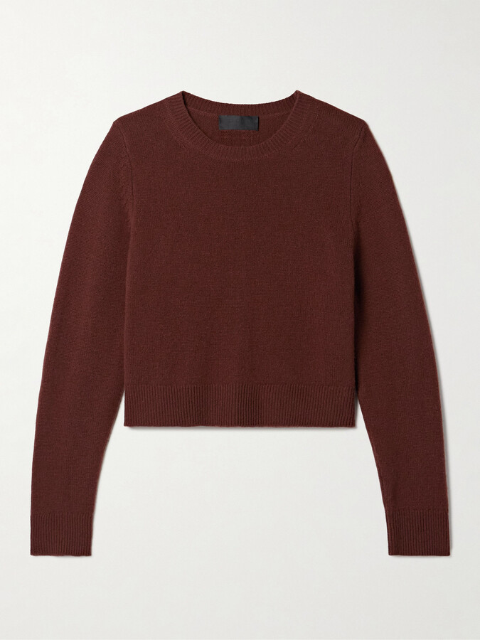 Nili Lotan Venus Cropped Cashmere Sweater - Red