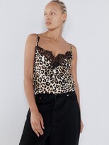 Thumbnail for your product : Raey Watercolour Printed Lace-trimmed Silk Cami Top