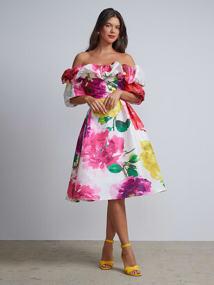 Curve Floral Print Mini Dress by Chi Chi London