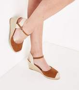 Thumbnail for your product : New Look Tan Suedette Round Toe Espadrille Wedges
