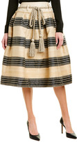 Thumbnail for your product : Oscar de la Renta Silk-Blend Midi Skirt