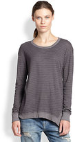 Thumbnail for your product : Wilt Contrast-Trimmed Asymmetrical Striped Tee