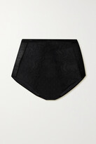 Thumbnail for your product : Spanx Spotlight Lace-trimmed Stretch-tulle Briefs - Black