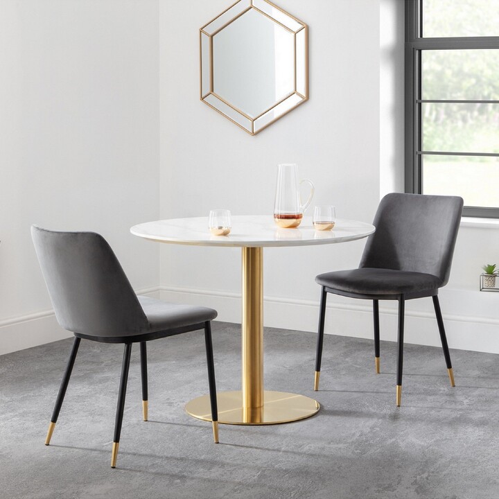 Dunelm Palermo Round Dining Table with 2 Delaunay Chairs Grey ShopStyle
