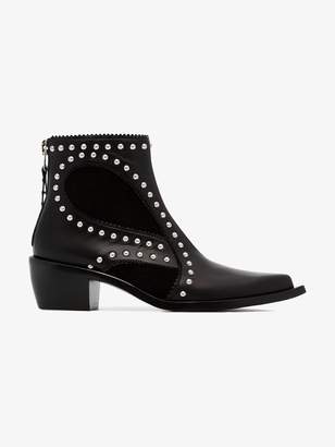 Alexander McQueen black cowboy 40 studded leather boot