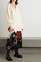 Thumbnail for your product : Simone Rocha Oversized Faux Pearl-embellished Cable-knit Sweater - Cream