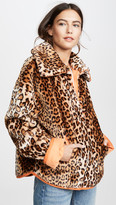 Thumbnail for your product : J.o.a. Leopard Half Zip Jacket
