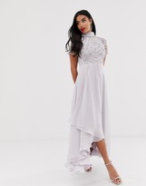 Thumbnail for your product : ASOS DESIGN Petite embellished bodice maxi dress with short sleeve