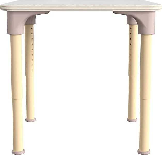 Flash Furniture Bright Beginnings Hercules Square Table, 24" x 24", Height Adjustable, White/Beech (MK-ME088024-GG)