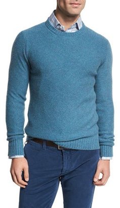 Isaia Cable-Knit Cashmere Sweater, Aqua