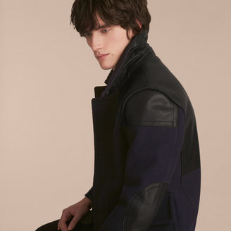 Burberry Pea Coat with Detachable Shearling Topcollar