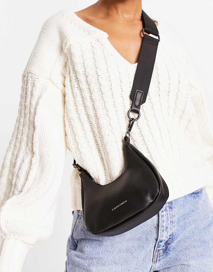 Claudia Canova half moon crossbody bag in black ShopStyle