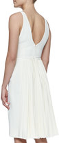 Thumbnail for your product : J. Mendel Sleeveless Dress with Pleated Back, Ivory