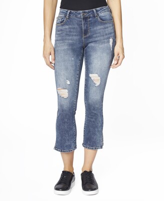 Zoe By Zoe + Phoebe Juniors' High Rise Cropped Flare Jeans