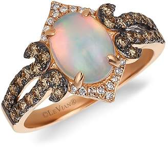 LeVian Women's 14K Strawberry Gold Neopolitan Opal Vanilla Diamonds & Chocolate Diamonds Chocolatier Ring