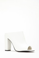 Thumbnail for your product : Forever 21 Peep-Toe Faux Leather Mules