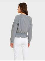 Thumbnail for your product : White + Warren Terry Jersey Peplum Hem Top