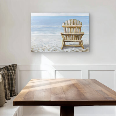 Begin Edition International Inc. Wood Beach Chair - Brown Beach Metal Print for Home Decor