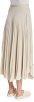 Thumbnail for your product : Helmut Lang Pleated Chiffon High-Waist Midi Skirt, Oyster