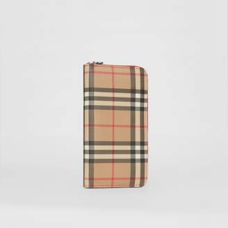 Burberry Vintage Check and Leather Ziparound Wallet
