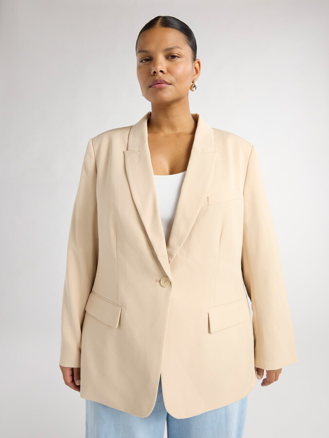Scoop Women’s & Women’s Plus Crepe One Button Suit Blazer, Sizes XS-4X
