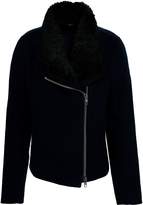 Thumbnail for your product : Vince Shearling-trimmed Wool-blend Coat