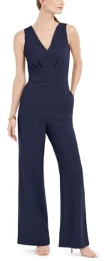 vince camuto tie waist crepe jumpsuit