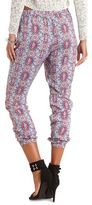 Thumbnail for your product : Charlotte Russe Printed Drawstring Jogger Pants