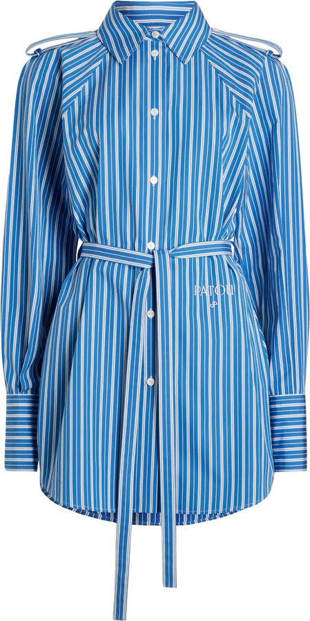 Patou Striped Mini Shirt Dress