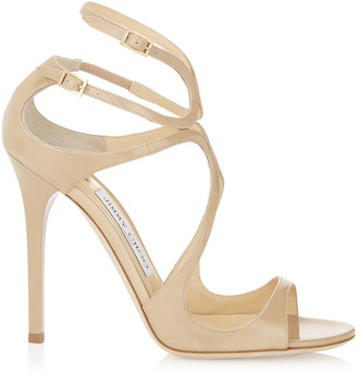 Jimmy Choo LANCE Nude Patent Leather Sandals