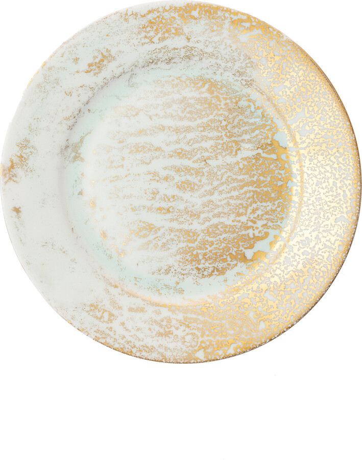 Coralla Maiuri Golden Ash Mint Bread Rim Plate