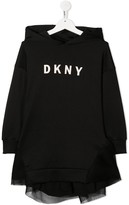 Thumbnail for your product : DKNY Logo Embroidered Hooded Dress