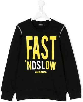 Diesel Kids slogan print sweatshirt