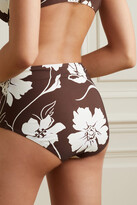 Thumbnail for your product : Tory Burch Floral-print Bikini Briefs - Brown